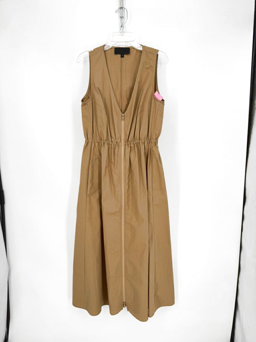 no 6 store Size Wmn's S Coffee Sleeveless Zipper Midi-Dress