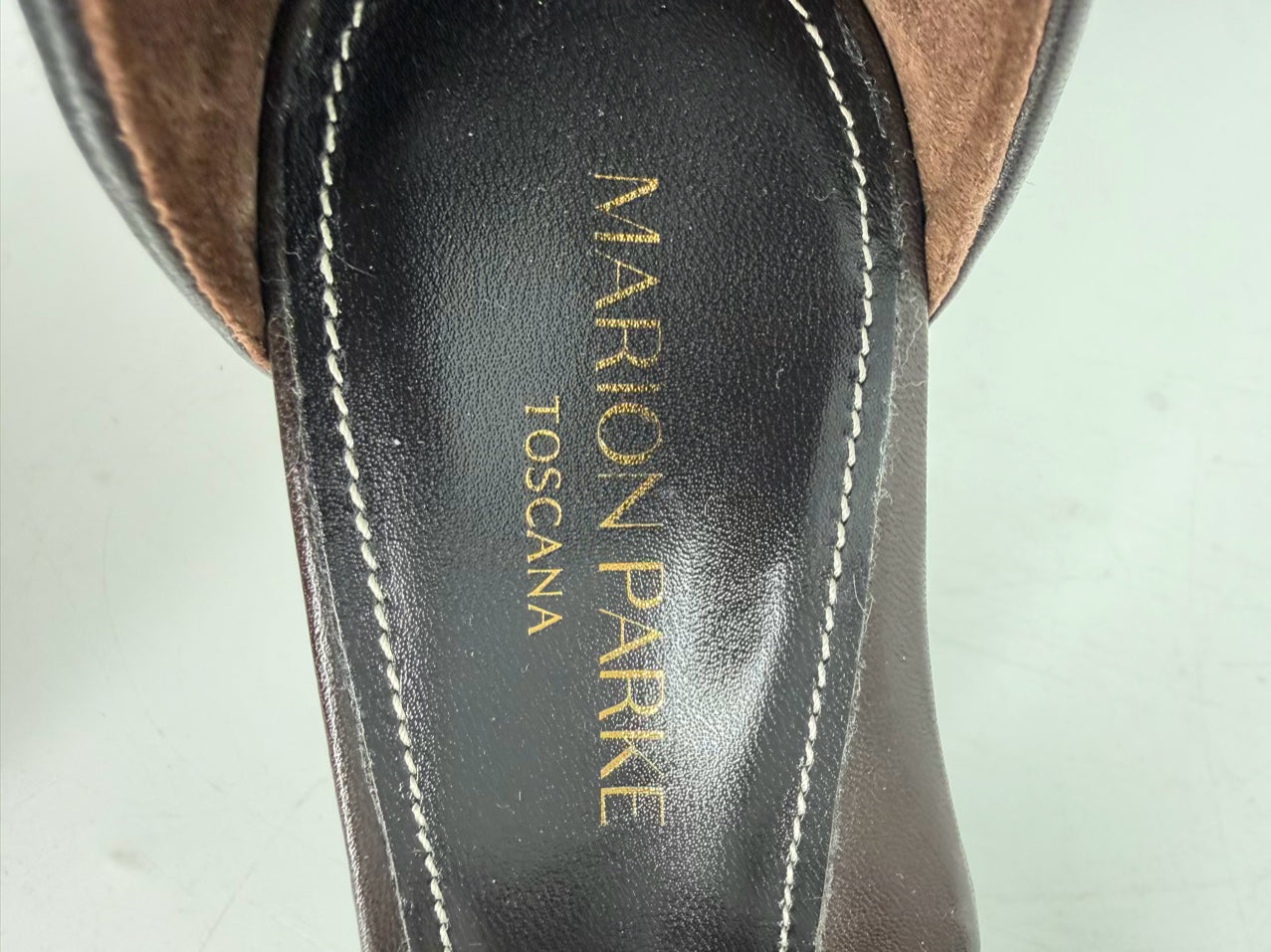 MARION PARKE Size 39 Chocolate Leather Heels