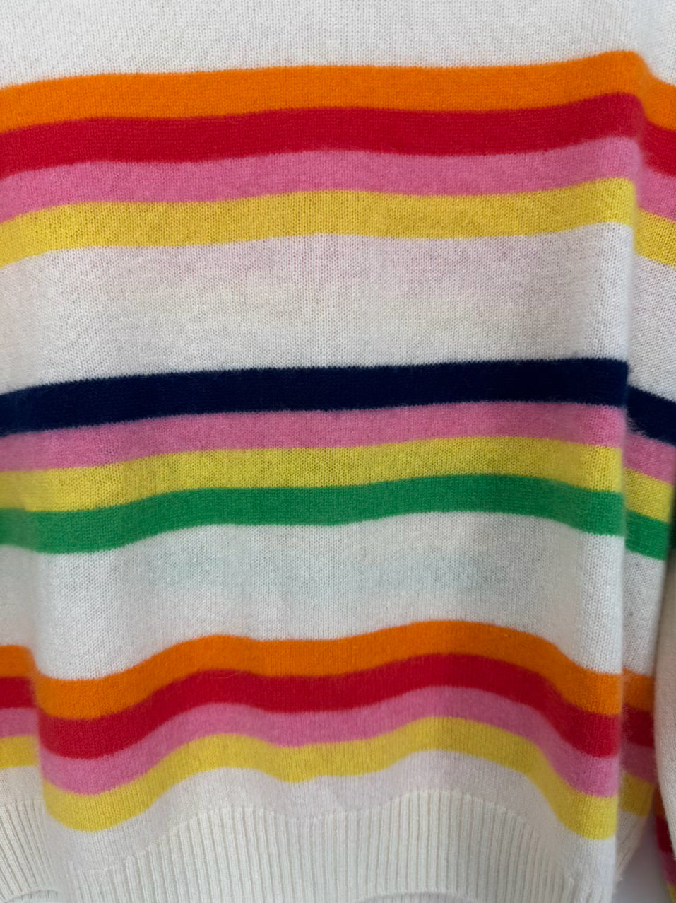 BRODIE Size M Rainbow Stripe Cashmere Sweater