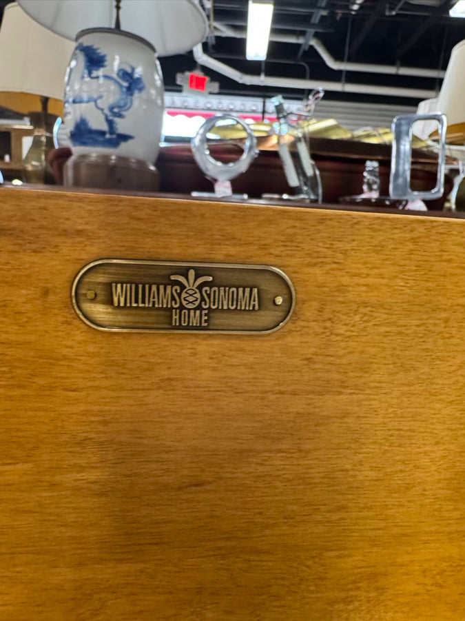 WILLIAMS SONOMA Navy Campaign Pair of End Tables