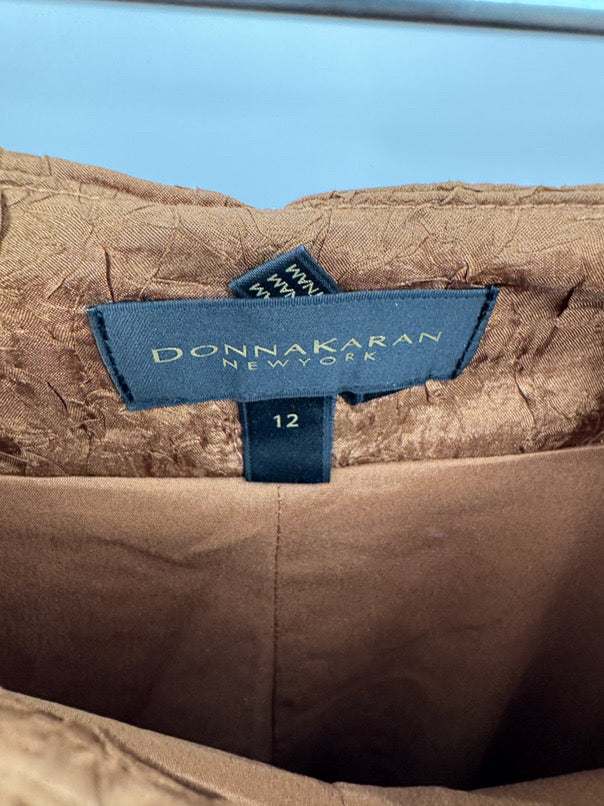 DONNA KARAN Size 12 Copper 3-Piece Pants Suit NWT