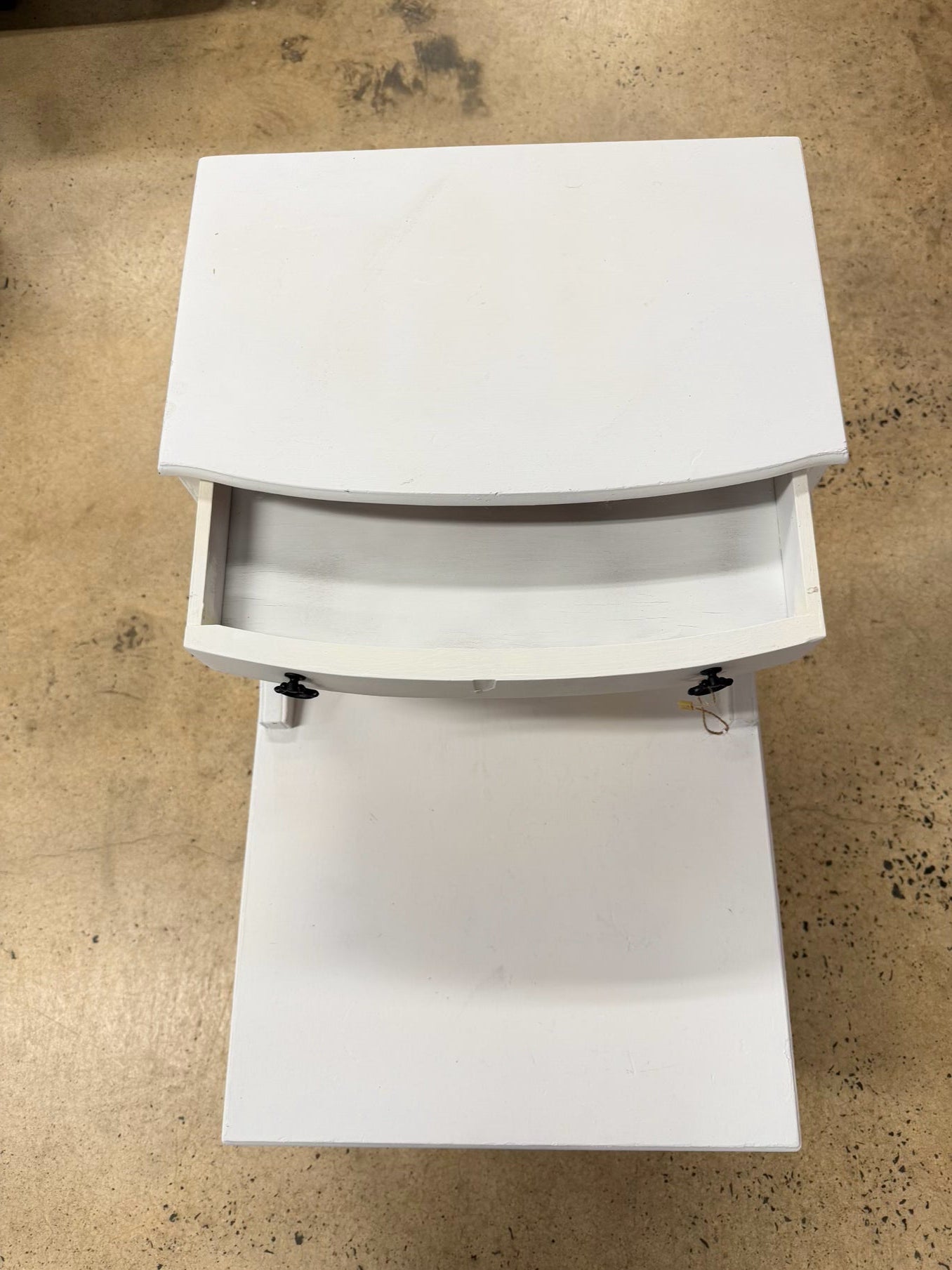 White Walnut Painted End Table w/ Drawer