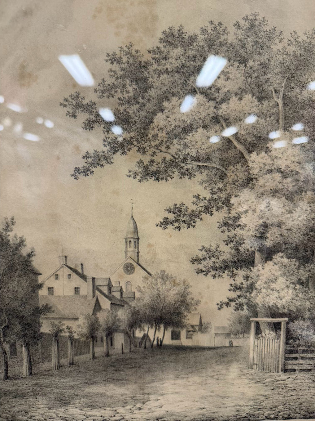 Inspectors House In Salem Etching In Antique Frame