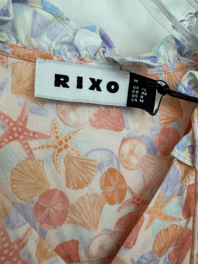 RIXO Size M Peach Seashells Maxi-Dress NWT