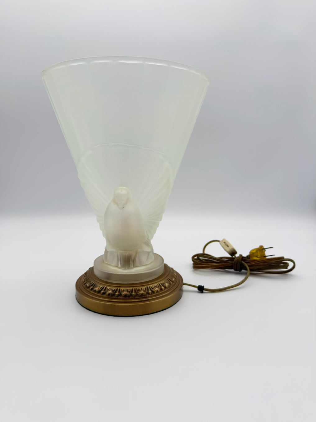Frosted Glass Torchiere Dove Lamp
