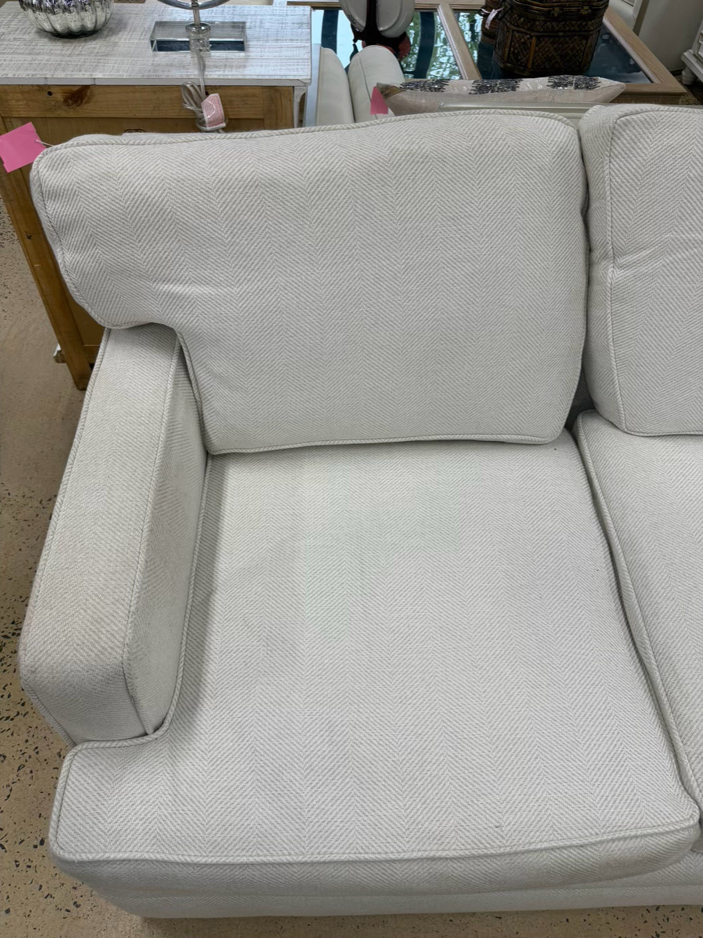 JACKSON CARTER FURNITURE Ivory Tweed Look Sectional Sofa