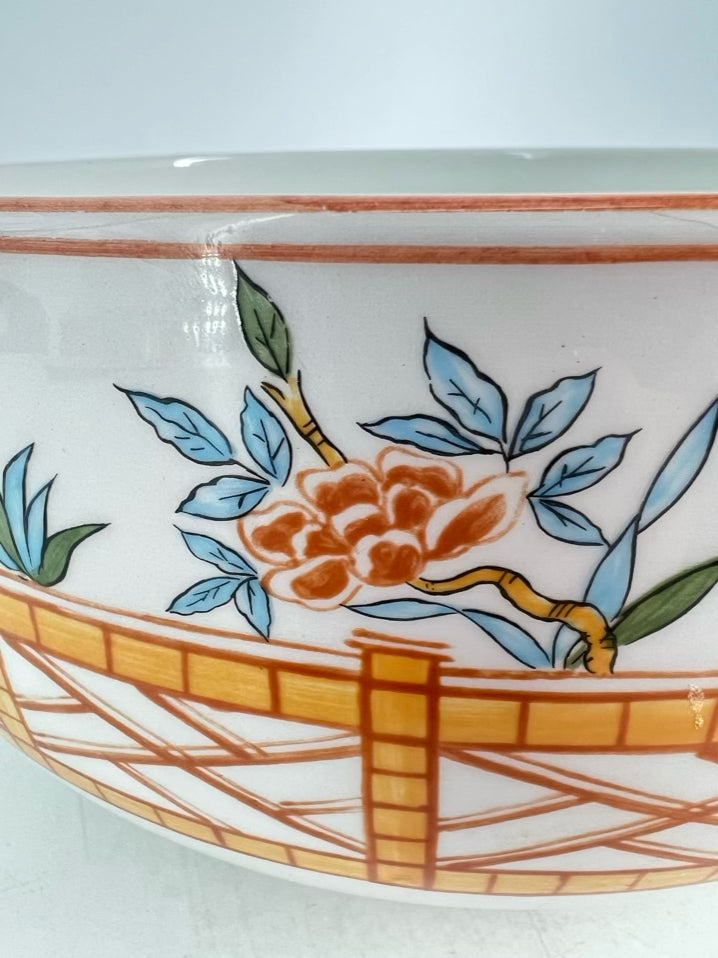 TIFFANY Multi Colored Porcelain Chinese Fence Bowl