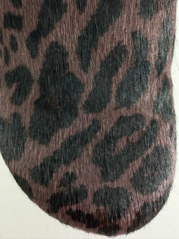 COACH Size 9 Mauve & Black Animal Print Mules