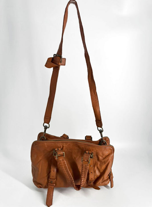 LIEBESKIND Cognac Leather Crossbody Bag