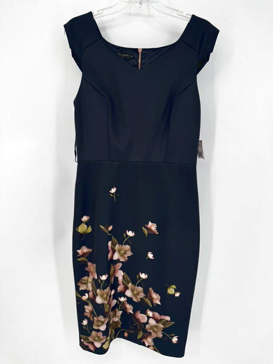 TED BAKER Size M Midnight Floral Print Sleeveless Dress