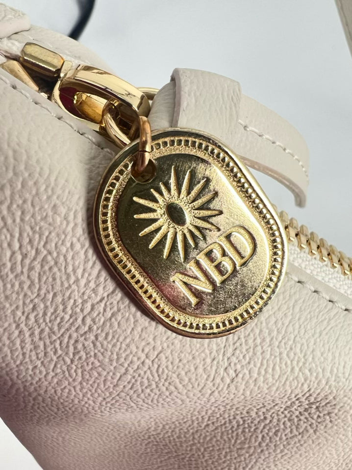 NATALIE BORTON Cream Faux Leather Crossbody Bag NWT