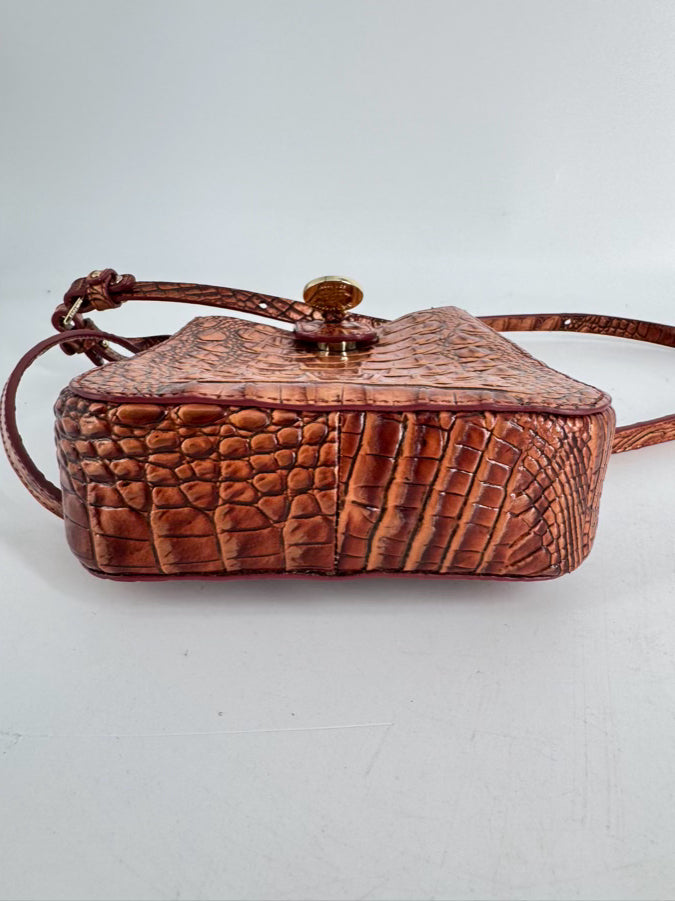 BRAHMIN Copper Embossed Leather Crossbody Bag
