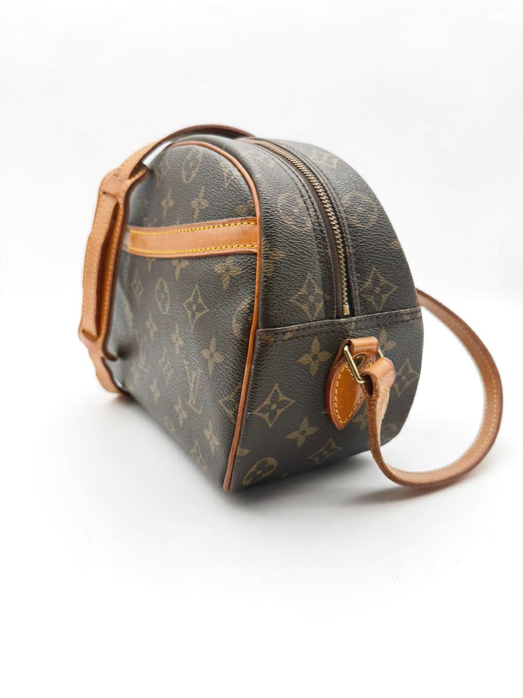VINTAGE LOUIS VUITTON Brown Coated Canvas Monogram Blois Crossbody Bag