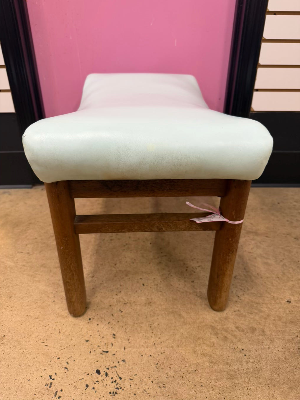 VINTAGE Wood & Leather Stool