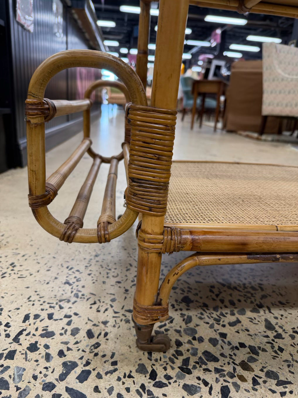 SAFAVICH Light Bamboo Bar Cart