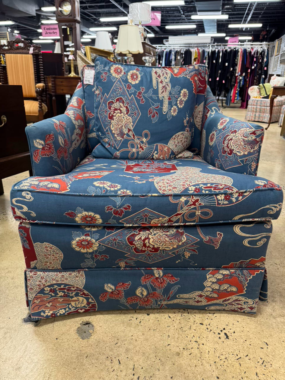 Blue & Red Club Chair