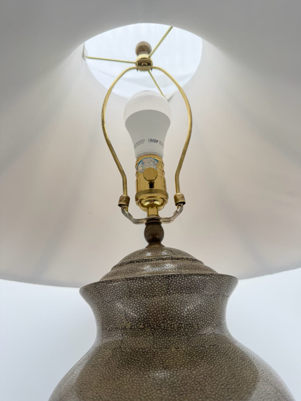 ASIAN Green Porcelain Jar Lamp w/ Shade