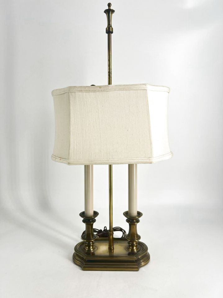 STIFFEL Brass Twin Candle Desk Lamp