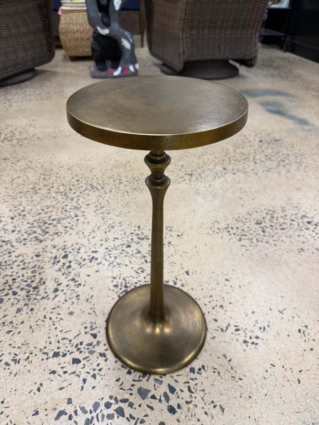 POTTERY BARN Brushed Gold Metal Occasional Table
