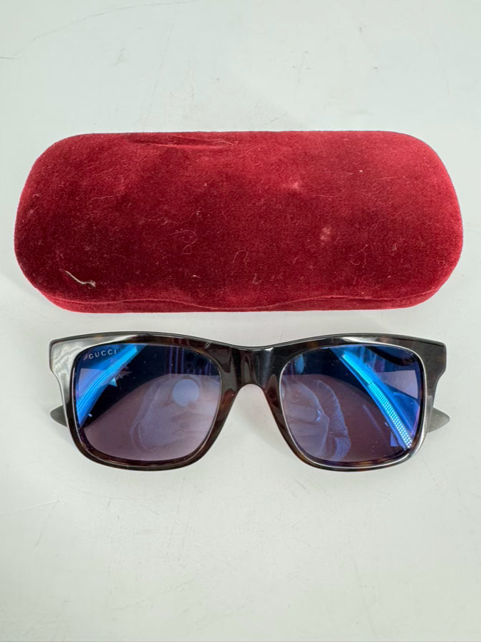 GUCCI Black Sylvie Web Accent Wayfarer Sunglasses