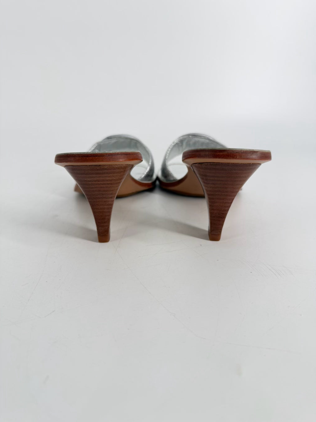TORY BURCH Size 8.5 Silver Kitten heels
