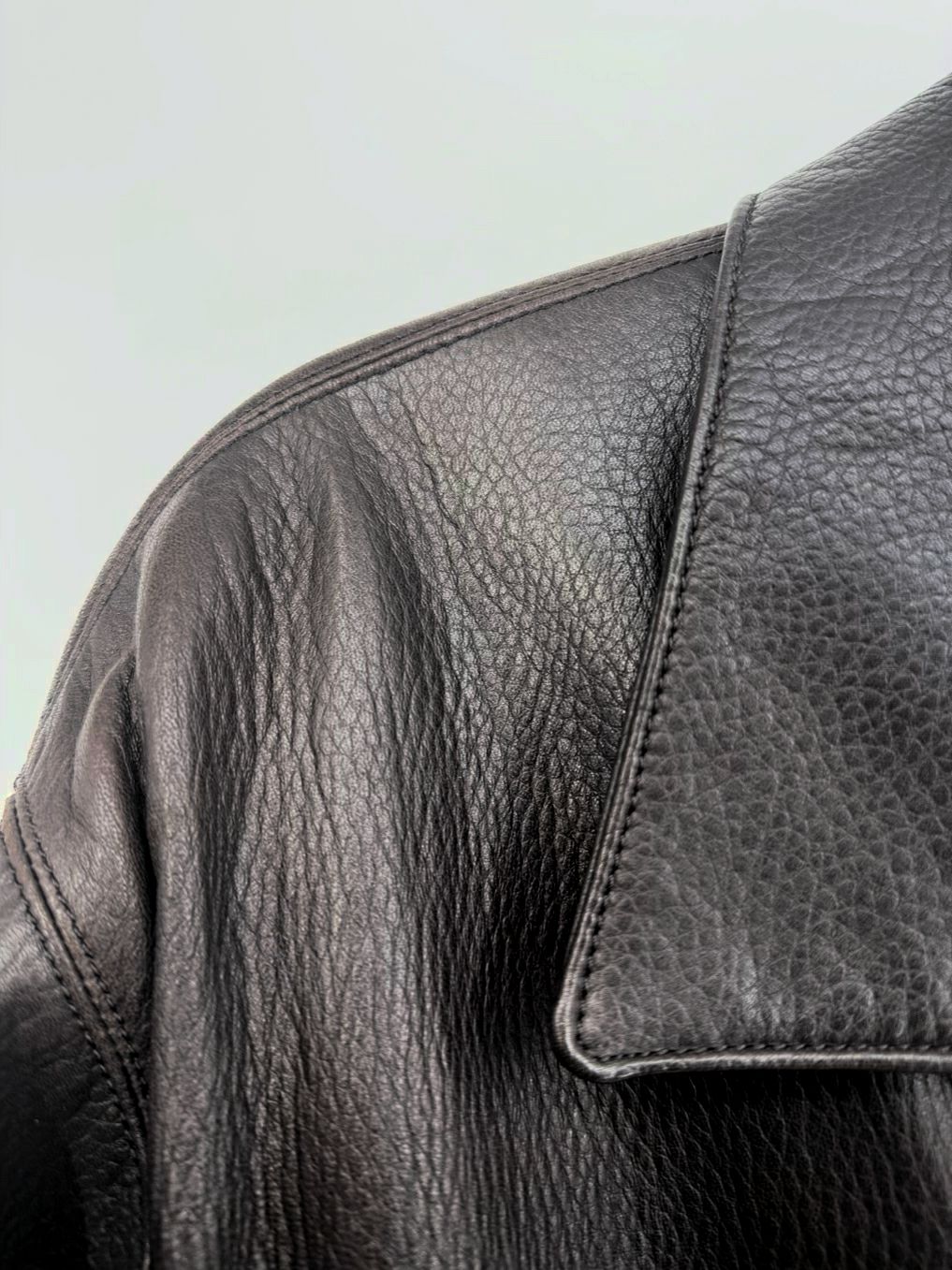 BARCELINO Men's Size 52 Dark Brown Leather Jacket