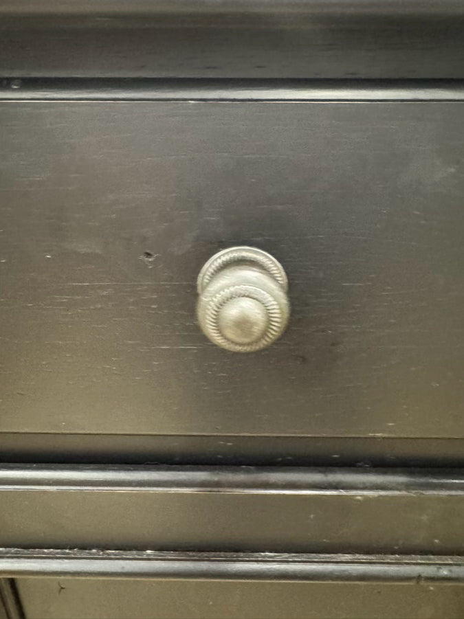 LAURA ASHLEY HOME Black Wood Cabinet w/ Wine Rack