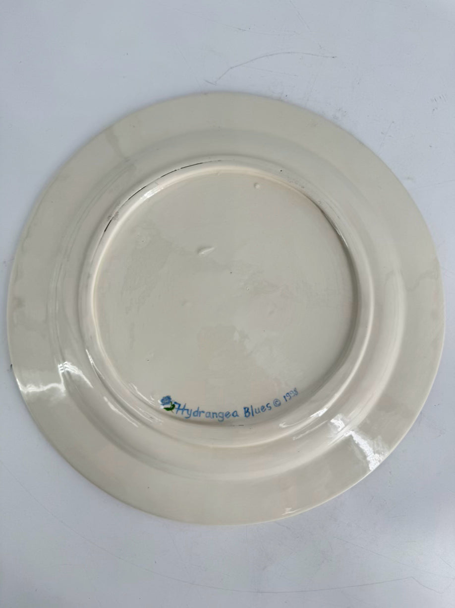 Blue & Green Ceramic Hydrangea Blues Decorative Plate