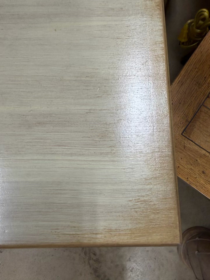 Cream Wood Desk w/ Upper Hutch