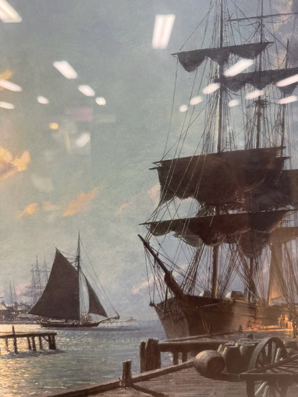 JOHN STOBART Waiting For The Dawn Print In Wood Frame