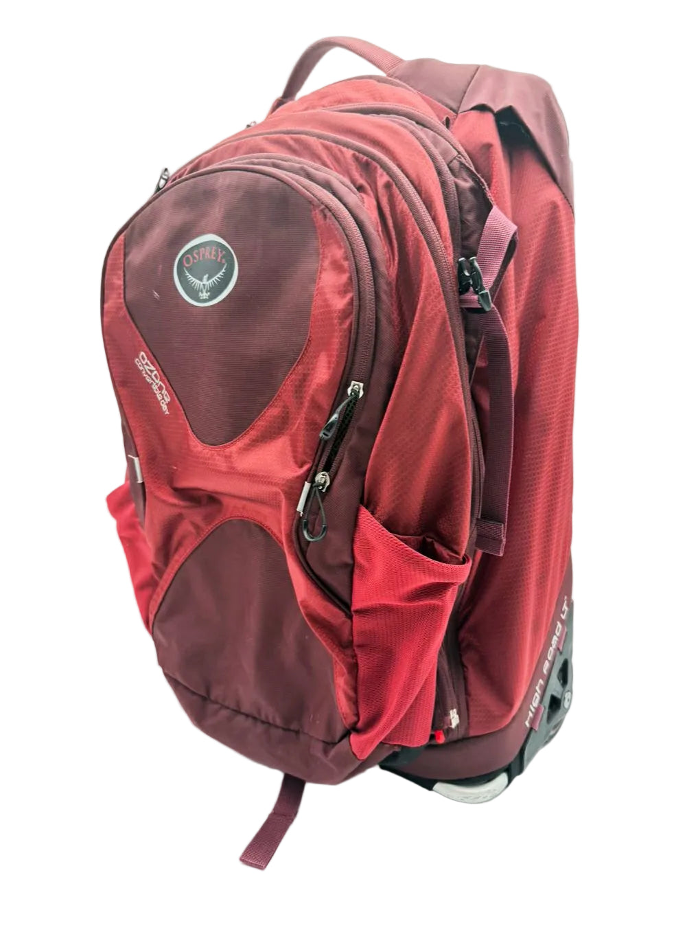 OSPREY Ozone Convertible Day Red Nylon Back Pack w/ Wheels