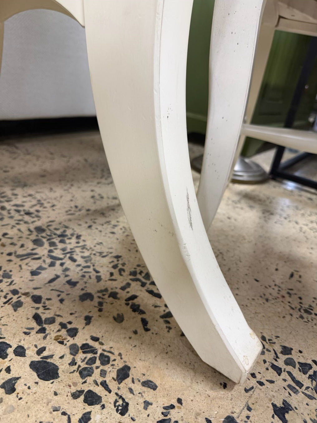 Brown & White Wood Round Table & 2 Chairs