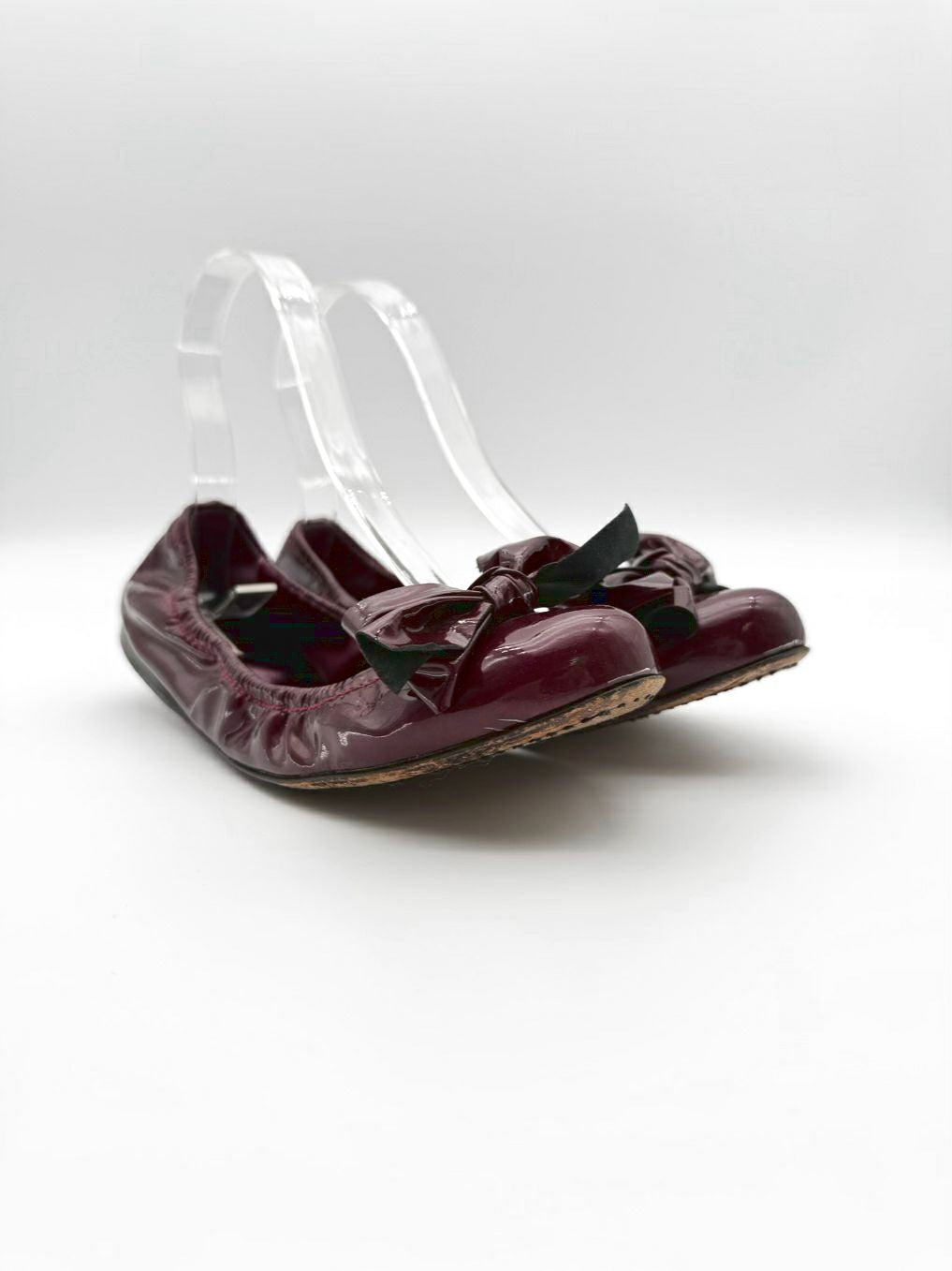 MIU MIU WMNS Size 37.5 Raspberry Leather Flats