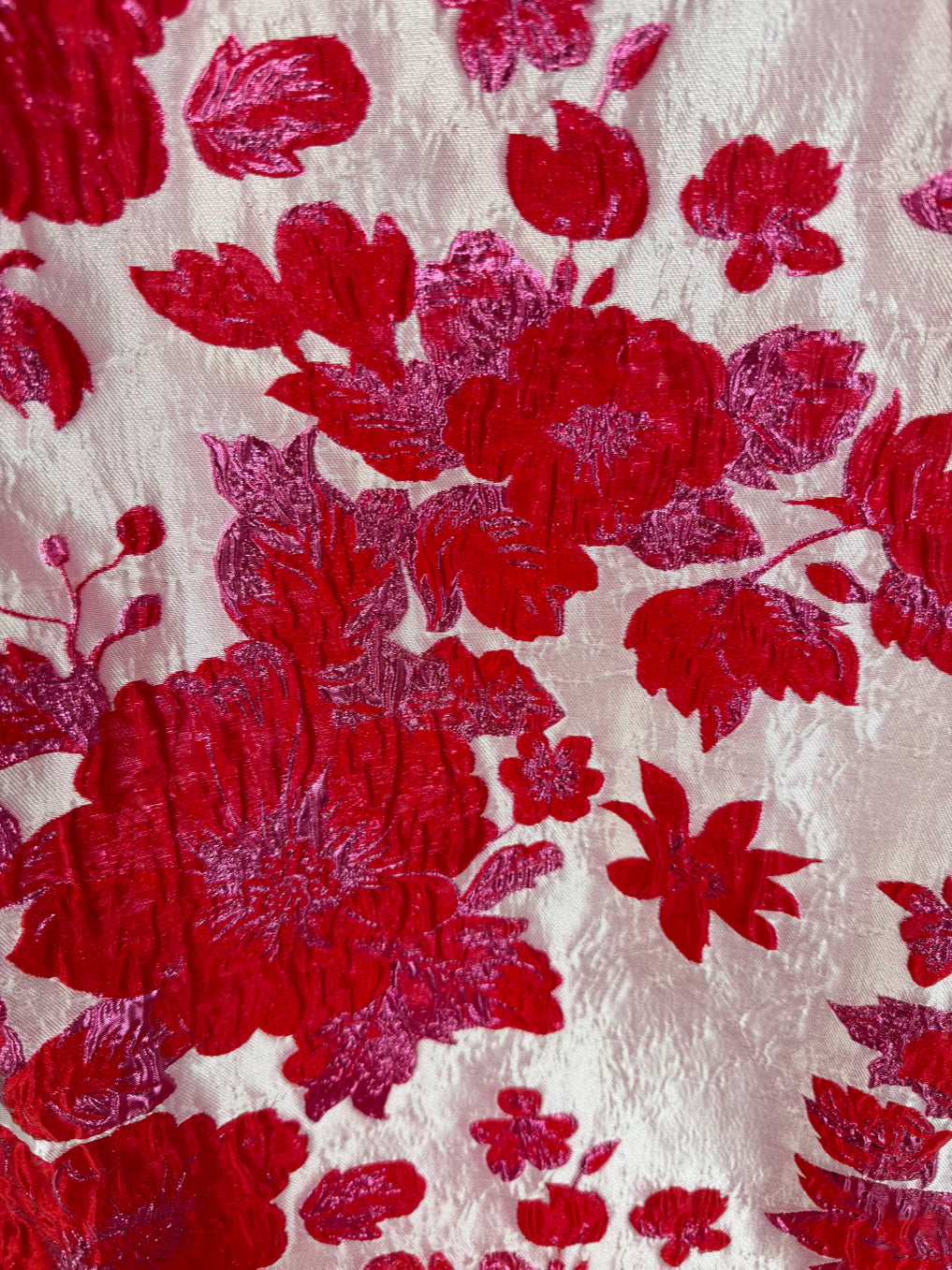 FRANCES VALENTINE Size L Pink & Red Jacquard Floral Sleeveless Dress NWT
