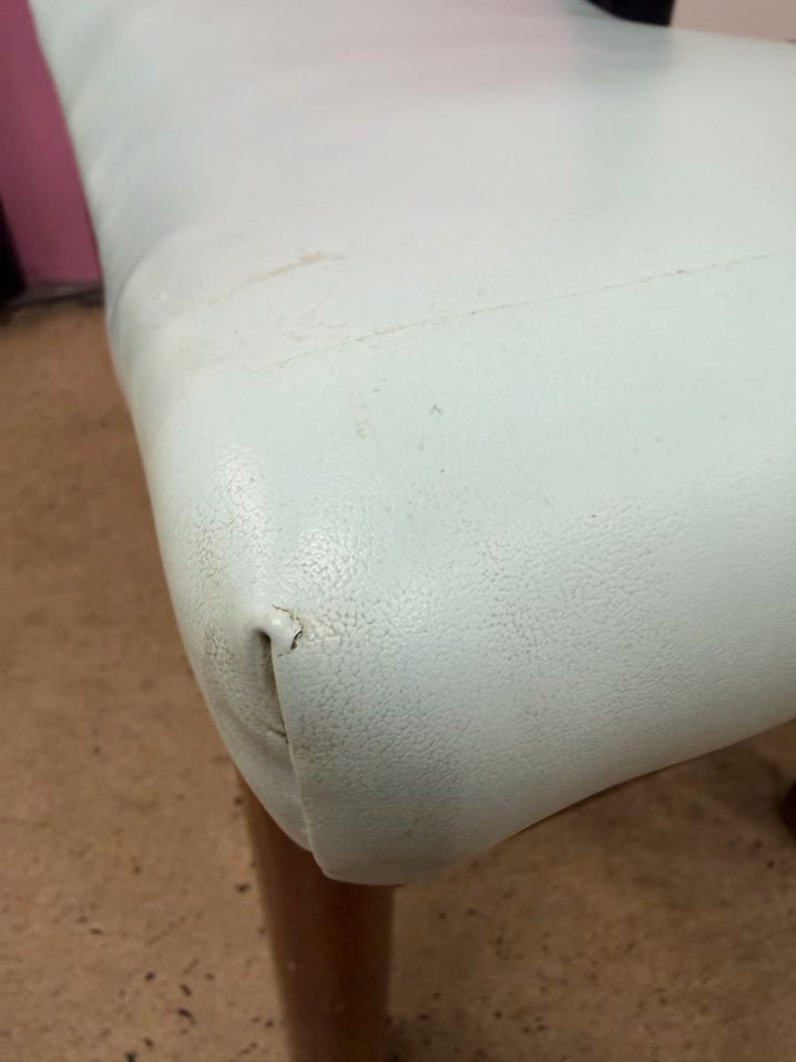 VINTAGE Wood & Leather Stool