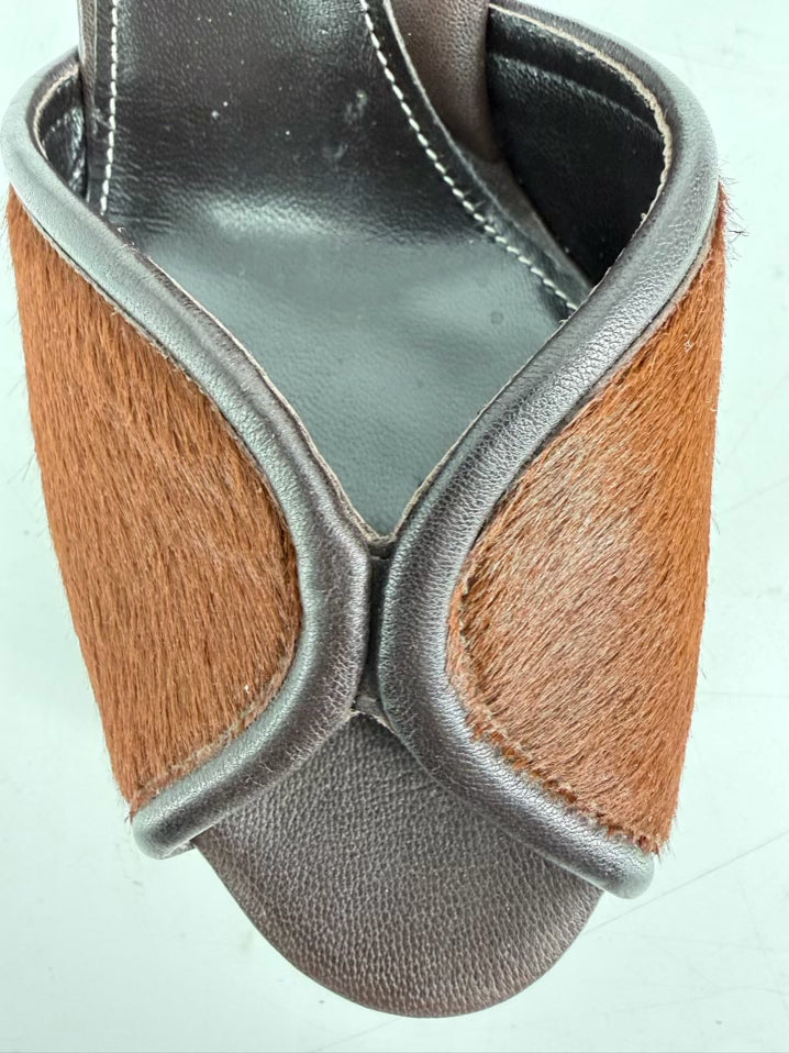 MARION PARKE Size 39 Chocolate Leather Heels