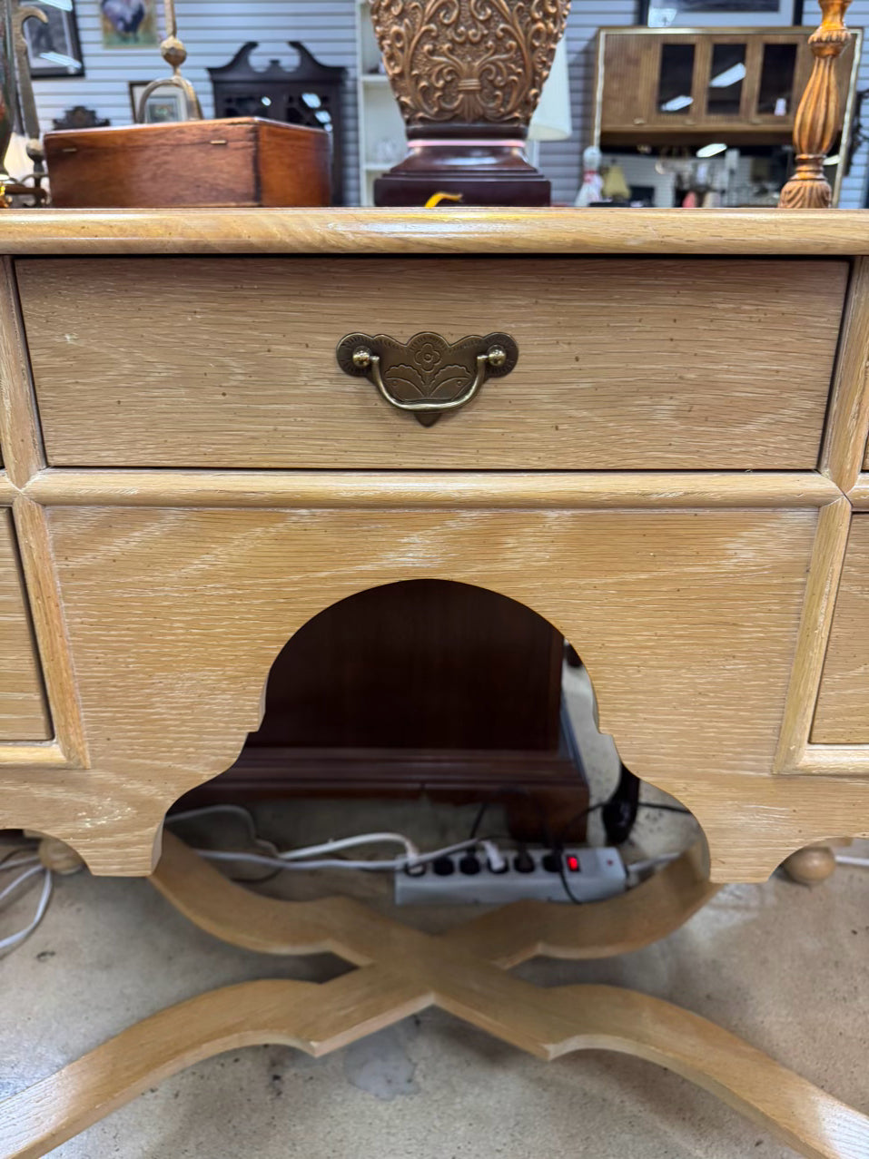 Light Oak Desk w/ Stretchers on Bottom