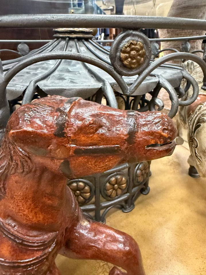 Wood & Glass Carousel Coffee Table