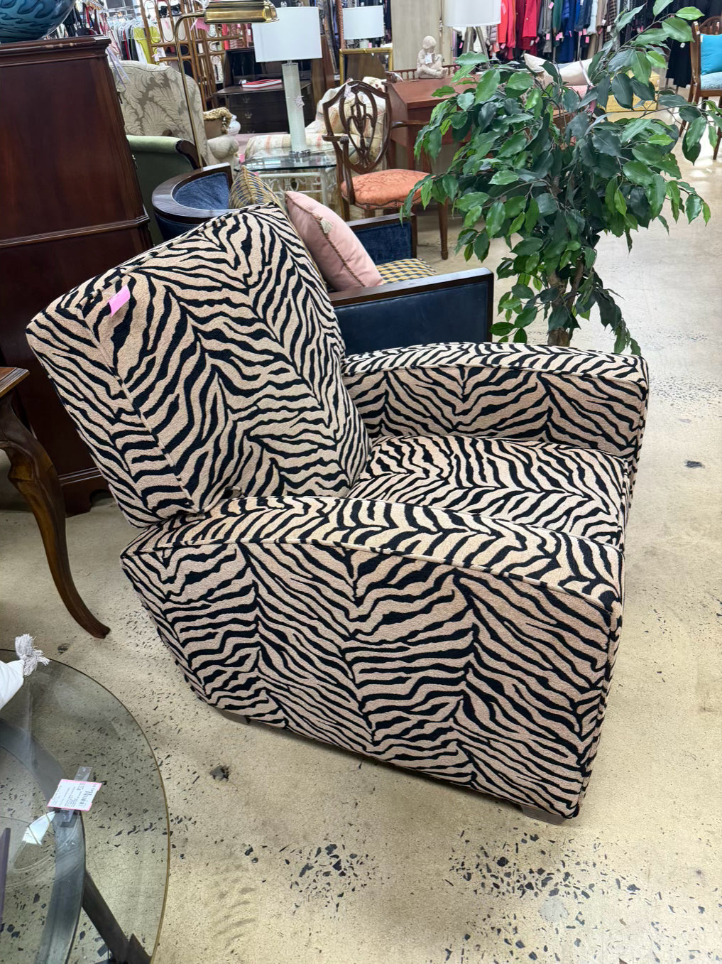Tan & Black Animal Recliner Chair