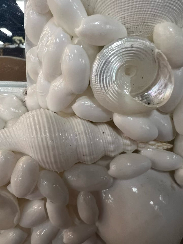 TWO'S COMPANY White Shell Mirror