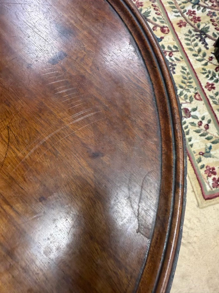 ANTIQUE ROUND Wood Tilt-Top Pedestal Table