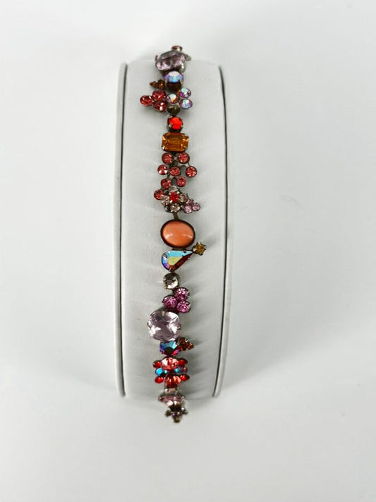 SORRELLI Silver Tone Pink Rhinestone Bracelet