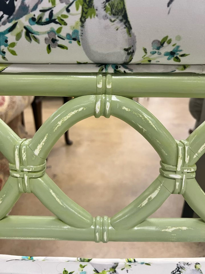 Green Painted Wood Occasional Chair