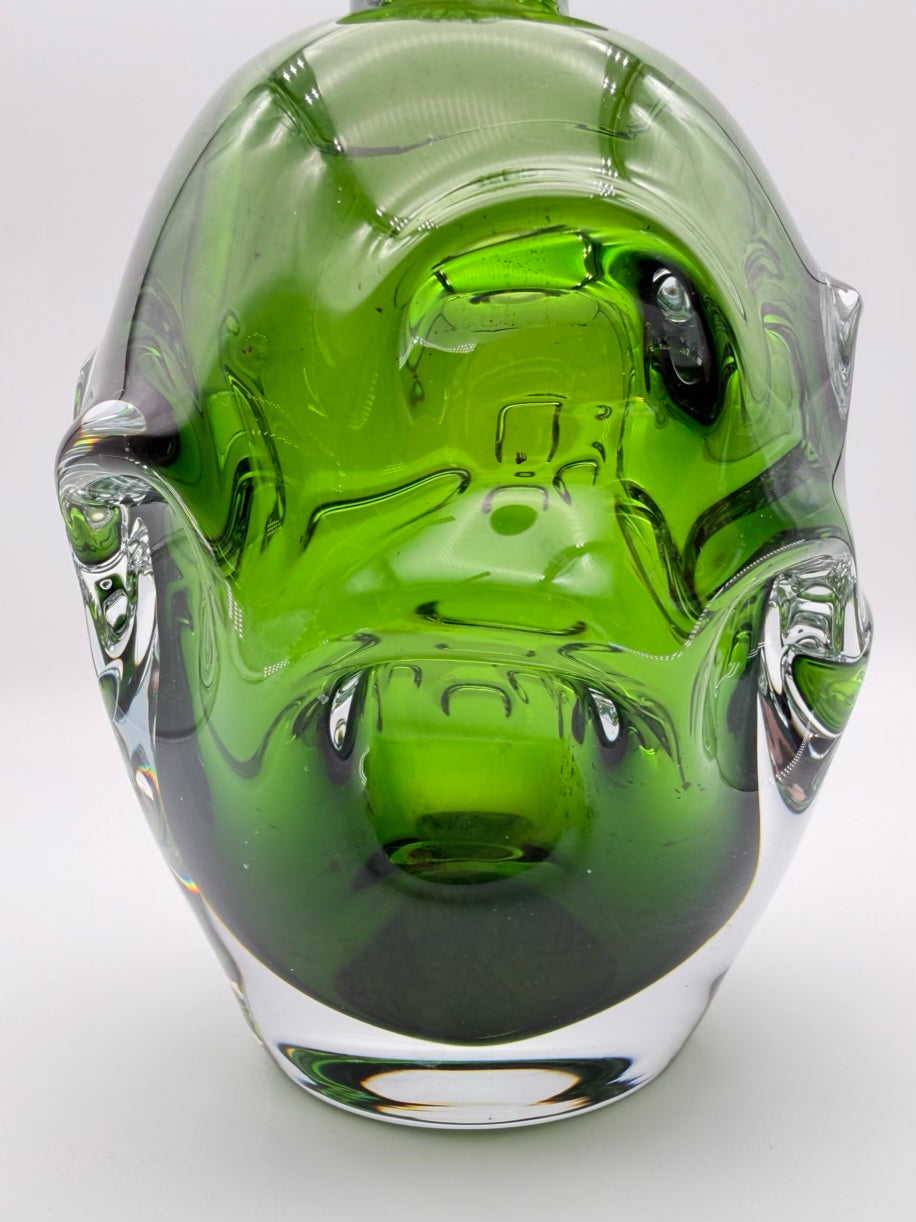 Green Blown Glass Abstract ASEDA Swedish Glassware