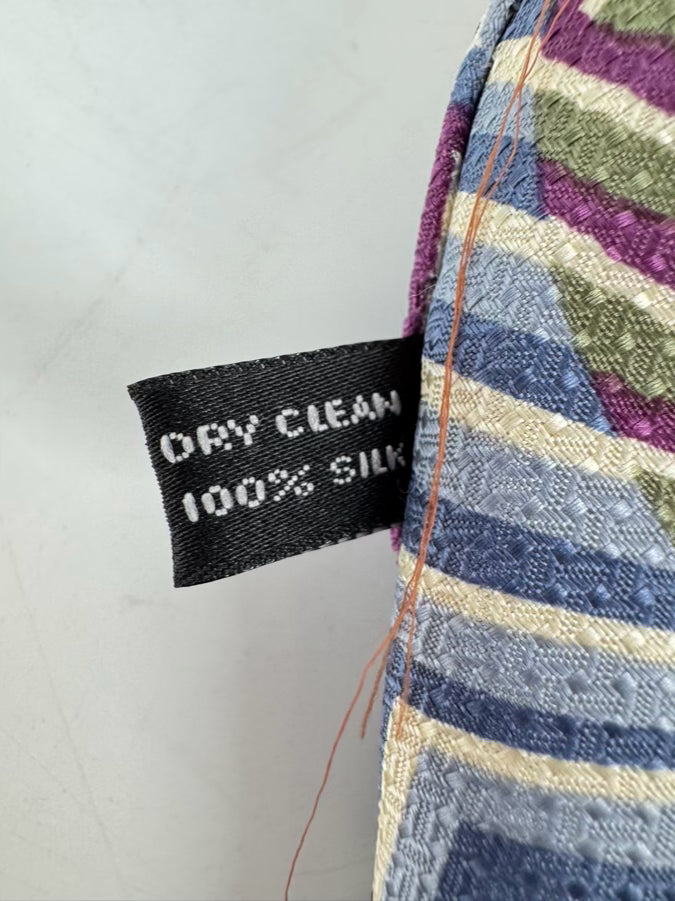 MISSONI Purple, Blue & Green Stripe Silk Tie