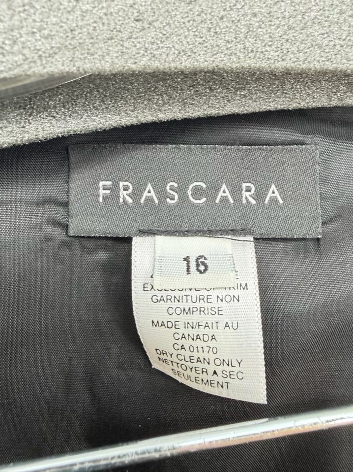 FRASCARA Size Wmn's 16/18 Black Silk & Wool Pants Suit