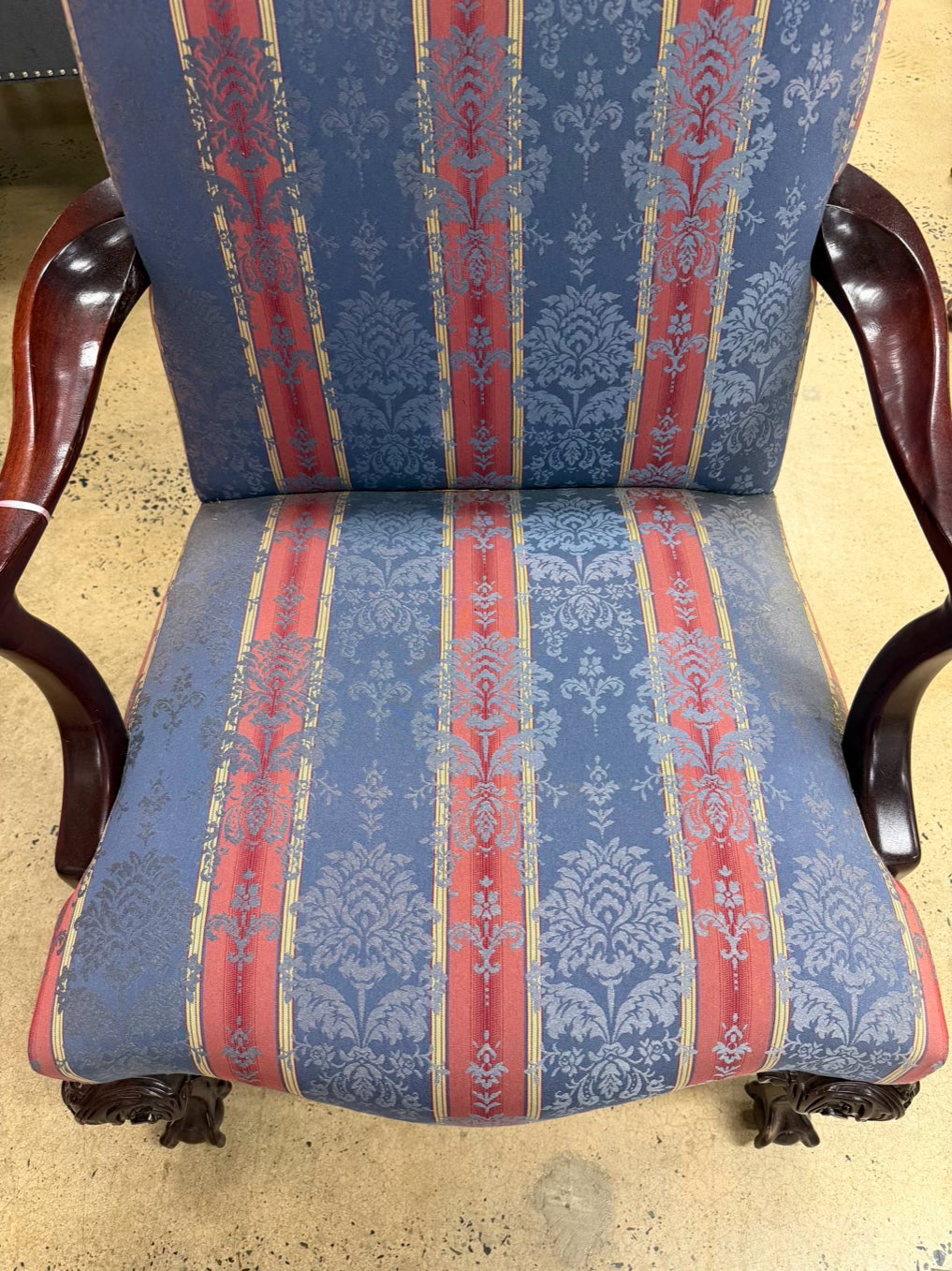 Pink & Blue Queen Ann Striped Chair