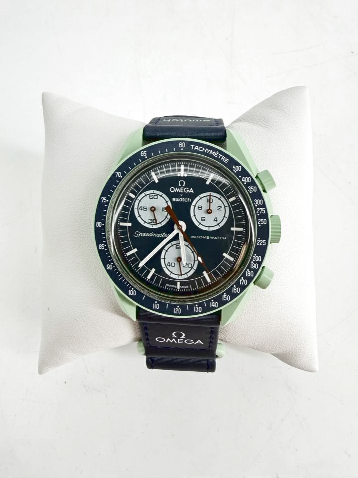 SWATCH X OMEGA Aqua & Blue Watch w/ Box