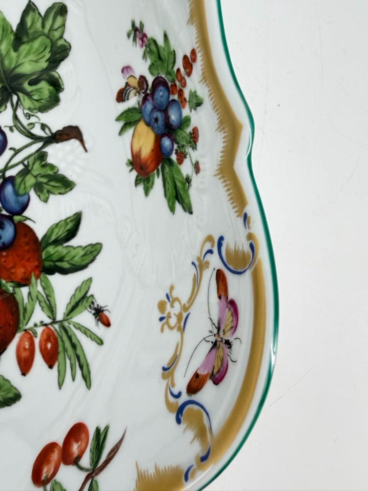MOTTAHEDEH White & Multi Porcelain Williamsburg Duke Of Gloucester Bowl w/ Scalloped Edge