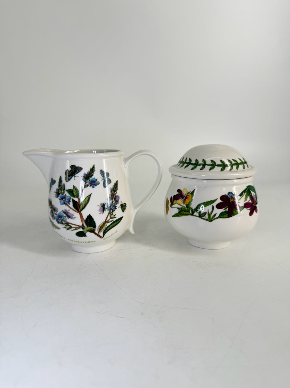 PORT MEIRION The Botanic Garden Tea Set w/ 4 Cups, Saucers, Cream & Sugar
